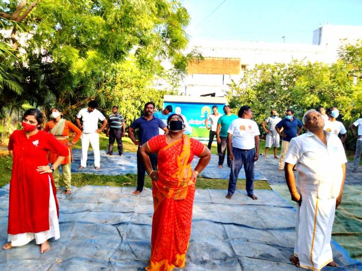 தூத்துக்குடியில் பாஜக சார்பாக சர்வதேச யோகா தினம் கடைபிடிப்பு