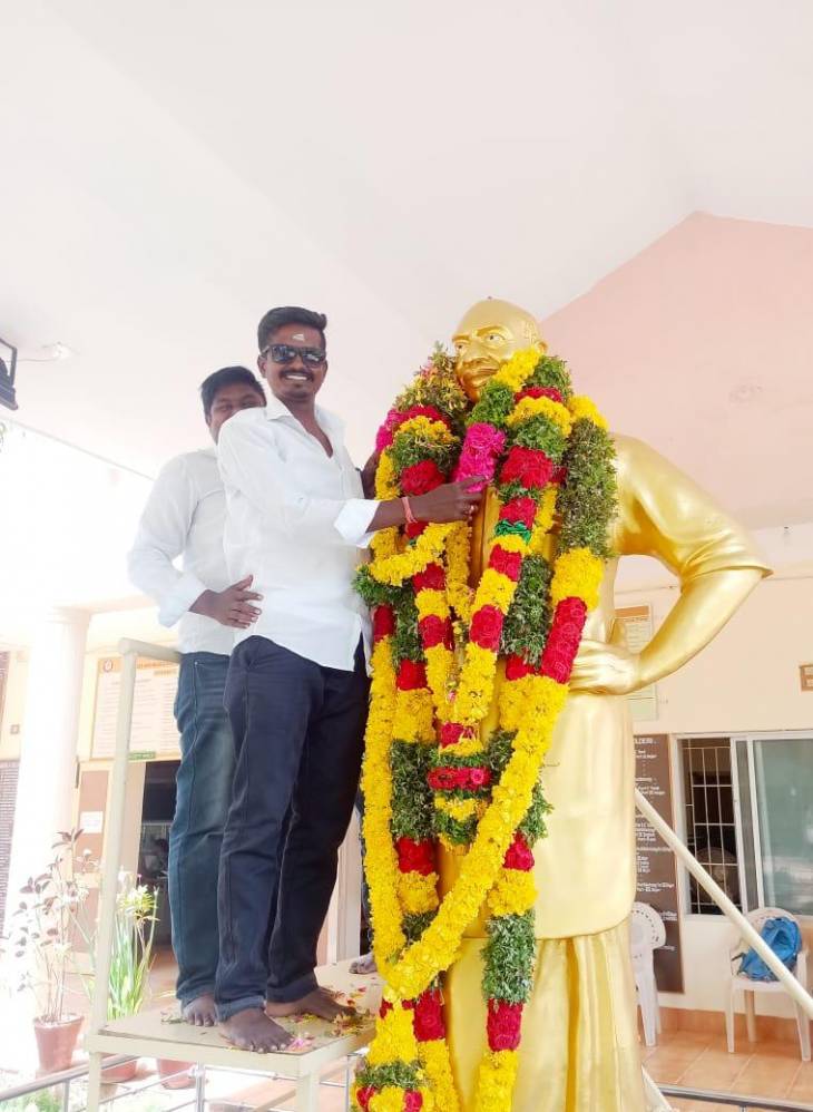 காமராஜர் 119வது பிறந்தநாள் விழா-  சிலைக்கு மாலை அணிவித்து மரியாதை! 