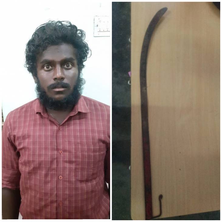 கையில் வாளோடு ஆட்டம் போட்டு வாட்ஸ்அப்பில் வீடியோ பரப்பியவர் கைது! 