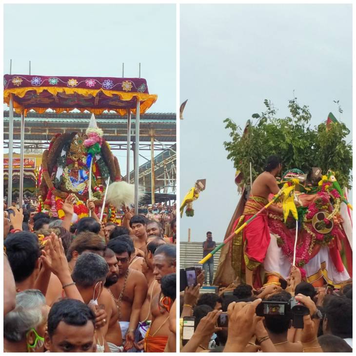 திருச்செந்தூர் : சூரனை வேல் கொண்டு வதம் செய்த முருகன்!