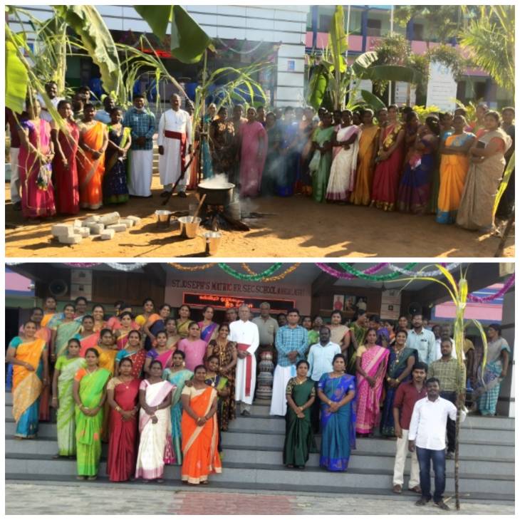 மங்களகிரி செயின்ட் ஜோசப் மேல் நிலைப்பள்ளியில் சமத்துவ பொங்கல் விழா கோலாகல கொண்டாட்டடம்