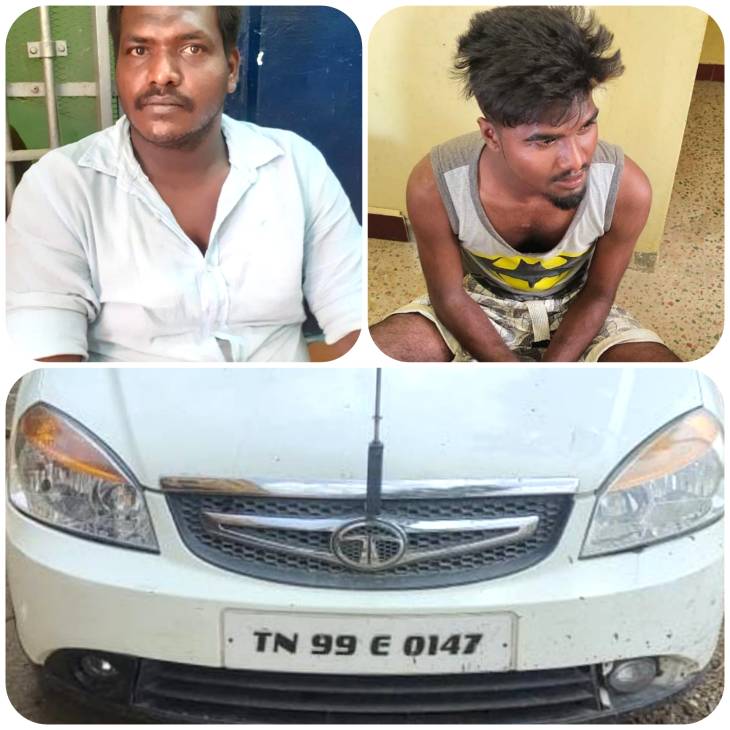 கீழ தட்டப்பாறையில் ஆடு திருடிய 2 பேர் கைது - திருடுவதற்கு பயன்படுத்தப்பட்ட கார் பறிமுதல்!