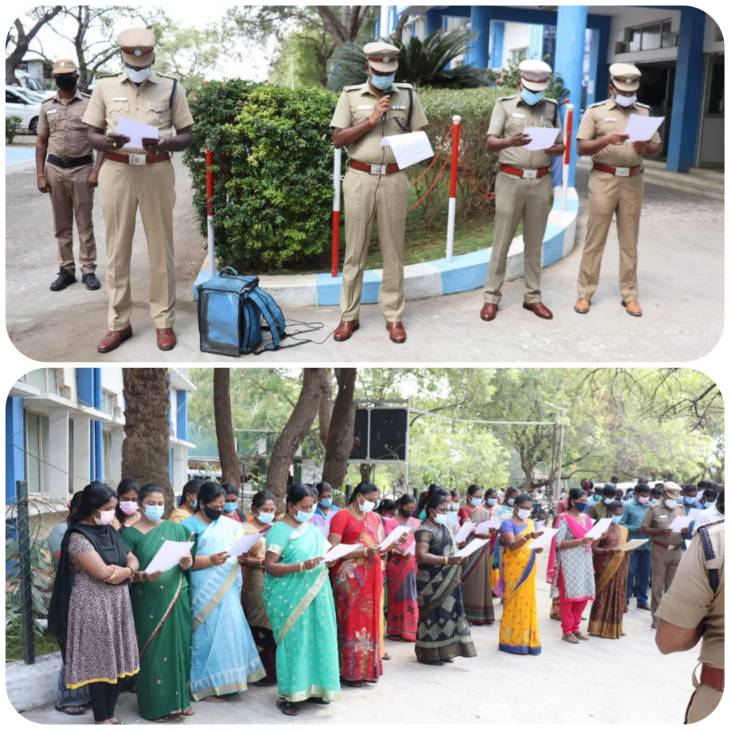 கொத்தடிமை தொழிலாளர் முறை ஒழிப்பு தினம் - எஸ்பி ஜெயக்குமார் தலைமையில்  உறுதி மொழி எடுப்பு!