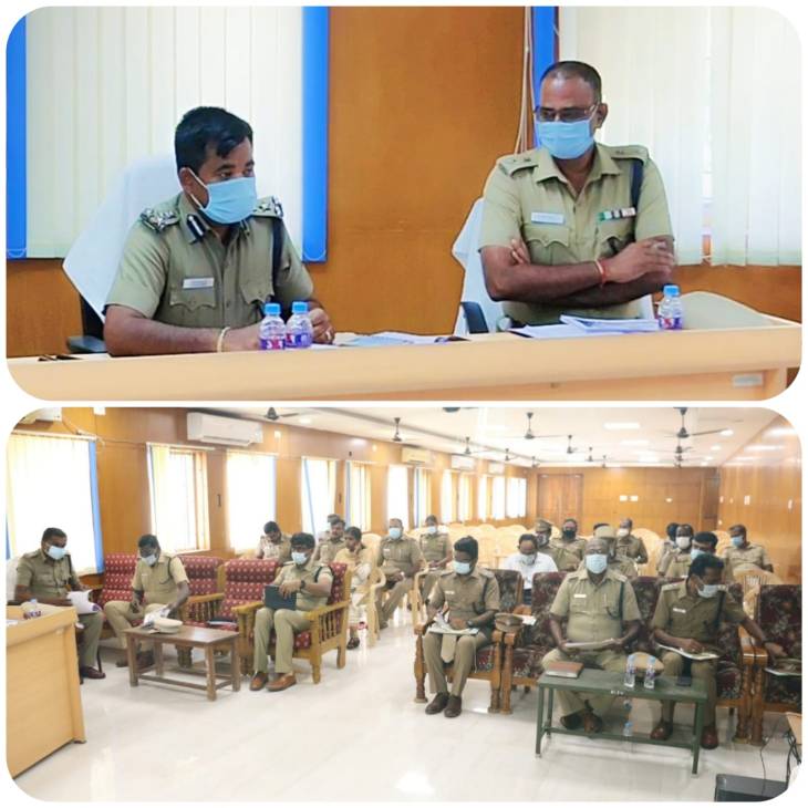 தூத்துக்குடியில் நகர்புற உள்ளாட்சி தேர்தல் பாதுகாப்பு ஏற்பாடு -  திருநெல்வேலி சரக DIG தலைமையில் ஆலோசனை கூட்டம்

