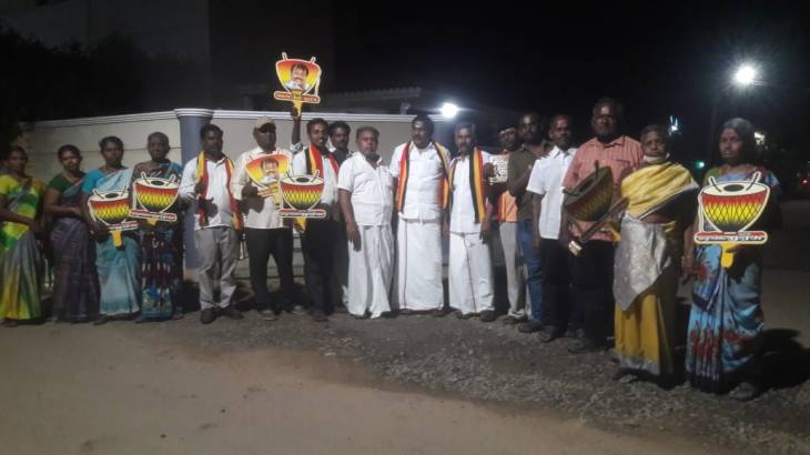 தூத்துக்குடி 14வது வார்டு  தேமுதிக வேட்பாளர் சண்முகம் நேதாஜி நகரில் தீவிர வாக்கு சேகரிப்பு