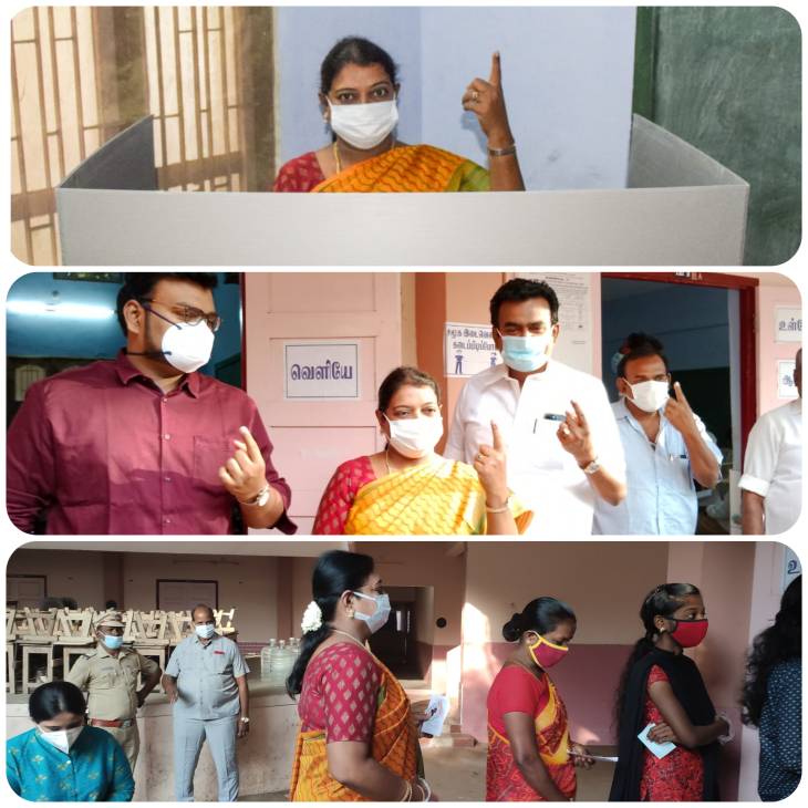 தூத்துக்குடியில் அமைச்சர் கீதாஜீவன் குடும்பத்தோடு வாக்களித்தார்!


