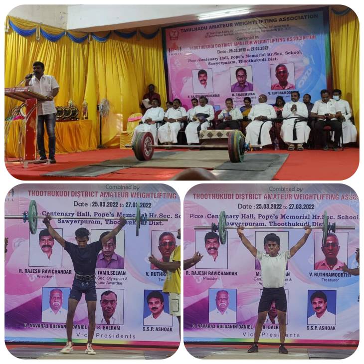 சாயர்புரத்தில் மாநில அளவில் ஆண்-பெண்களுக்கான சாம்பியன் ஷிப் பளு தூக்கும் போட்டி - 157 வீரர், வீராங்கனைகள் பங்கேற்பு