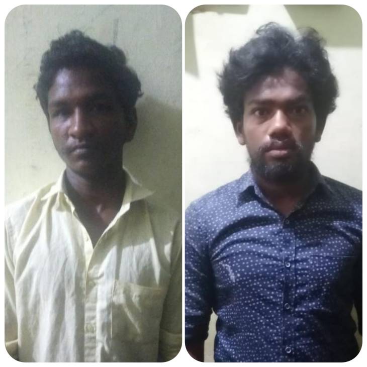 தாமிரபரணி ஆற்றுப்படுகையில் ஆற்றுமணல் திருட்டில் ஈடுபட்ட 2 பேர் கைது