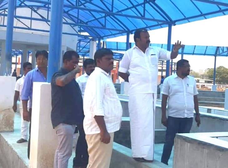 தூத்துக்குடி மாநகராட்சி டோபி கானா பகுதி கட்டுமானப் பணிகள் - மேயர் ஜெகன் நேரில் பார்வையிட்டு ஆய்வு