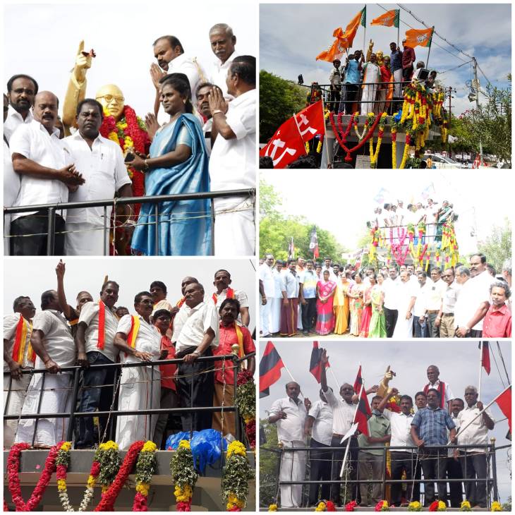 அம்பேத்கர் பிறந்தநாள்: மேயர் ஜெகன் பெரியசாமி, அதிமுக செல்லப்பாண்டியன், சண்முகநாதன் உள்பட அனைத்து கட்சியினர் மாலை அணிவித்து மரியாதை!
