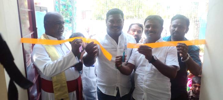 மாப்பிள்ளையூரணியில் புதிய ரேசன் கடை - ஊராட்சி மன்ற தலைவர் சரவணக்குமார் திறந்து வைத்தார்! 
