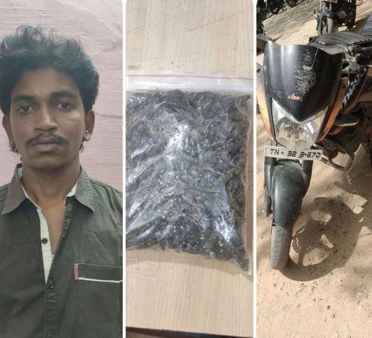 தூத்துக்குடியில் இருசக்கர வாகனத்தில் வைத்து கஞ்சா விற்பனையில் ஈடுபட்டவர் கைது !


