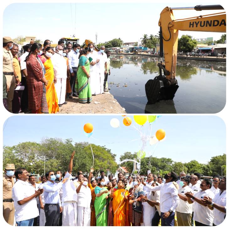 தூத்துக்குடியில் பக்கிள் ஓடை தூர் வாரும் பணி -  கனிமொழி எம்பி துவங்கி வைத்தார்!

