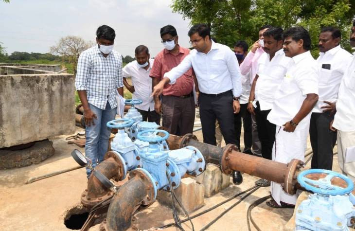 மங்களக்குறிச்சி, மாப்பிள்ளையூரணி குடிநீர் திட்டப்பணிகள்: ஆட்சியர், எம்எல்ஏ ஆய்வு

