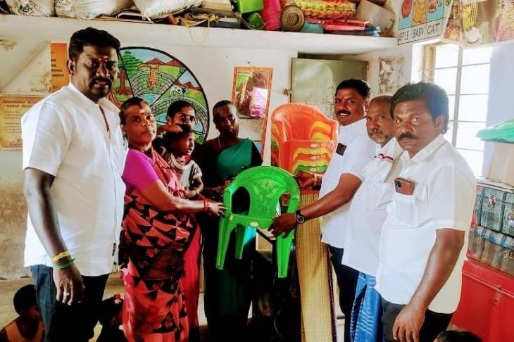 மாப்பிள்ளையூரணி அங்கன்வாடிக்கு உபகரணங்கள் வழங்கல்!
