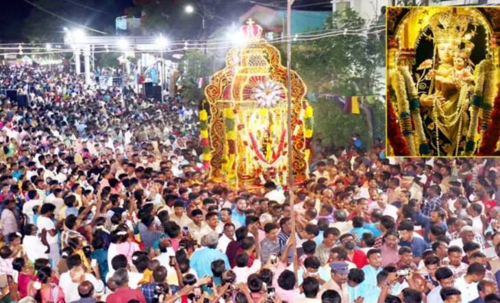 தூத்துக்குடி பனிமய மாதா ஆலய சப்பர பவனி -  பல்லாயிரக்கணக்கான மக்கள் வெள்ளத்தில் கோலாகலமாக நடந்தது!

