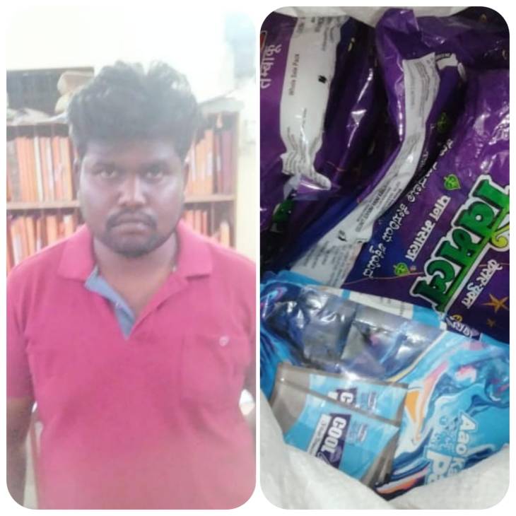 டீ கடையில் தடை செய்யப்பட்ட புகையிலை பொருட்களை விற்பனைக்காக பதுக்கி வைத்திருந்தவர் கைது!