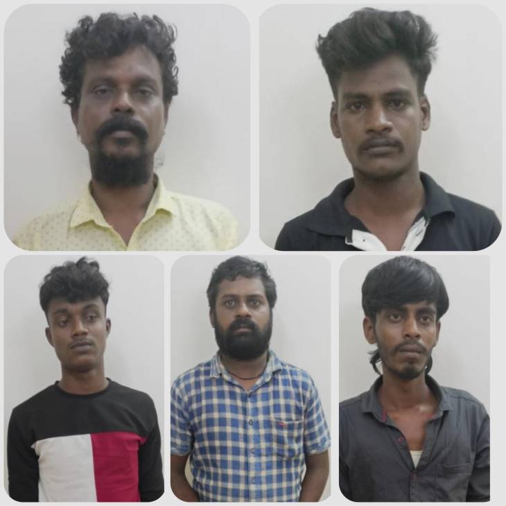 செய்துங்கநல்லூர் அருகே ரவுடி உட்பட 5 பேர் கைது!