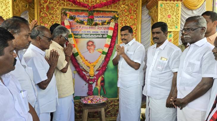 ஓமந்தூர் பி.இராமசாமி ரெட்டியாரின் 130 வது பிறந்த நாள் : மார்கண்டேயன் எம்எல்ஏ மரியாதை!