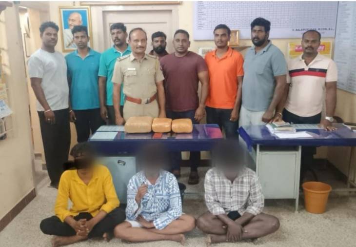 தூத்துக்குடியில் கிலோ கணக்கில் சிக்கிய கஞ்சா...3 பேர் கைது!