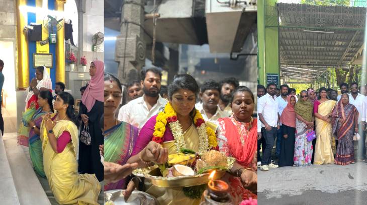 தூத்துக்குடியில் மும்மத வழிபாட்டில் தவெக அஜிதா ஆக்னல்!

