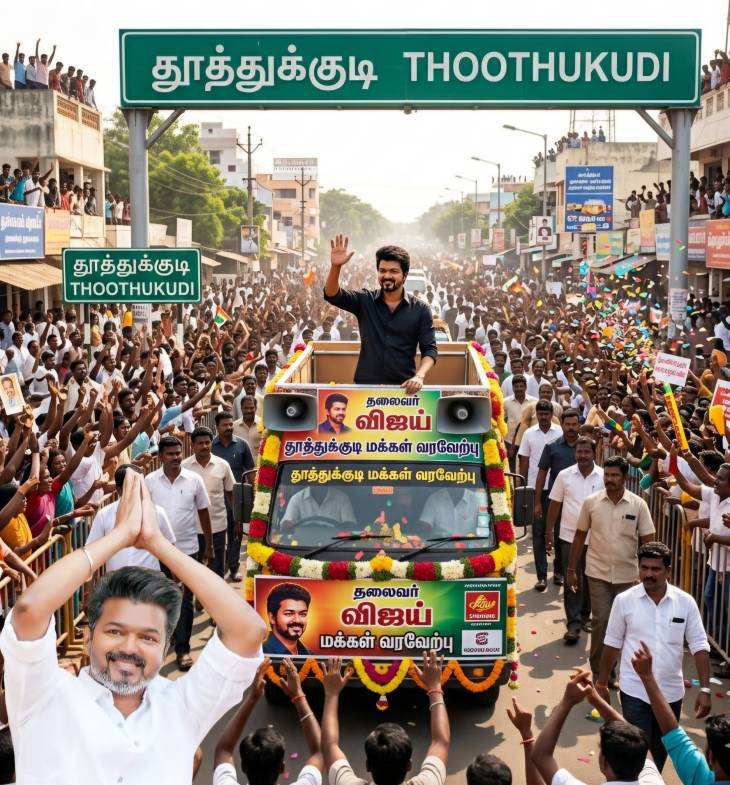 தூத்துக்குடியில் தவெக தலைவர் விஜய் இன்று தேர்தல் பிரச்சாரம்... முழு விபரம்! 

